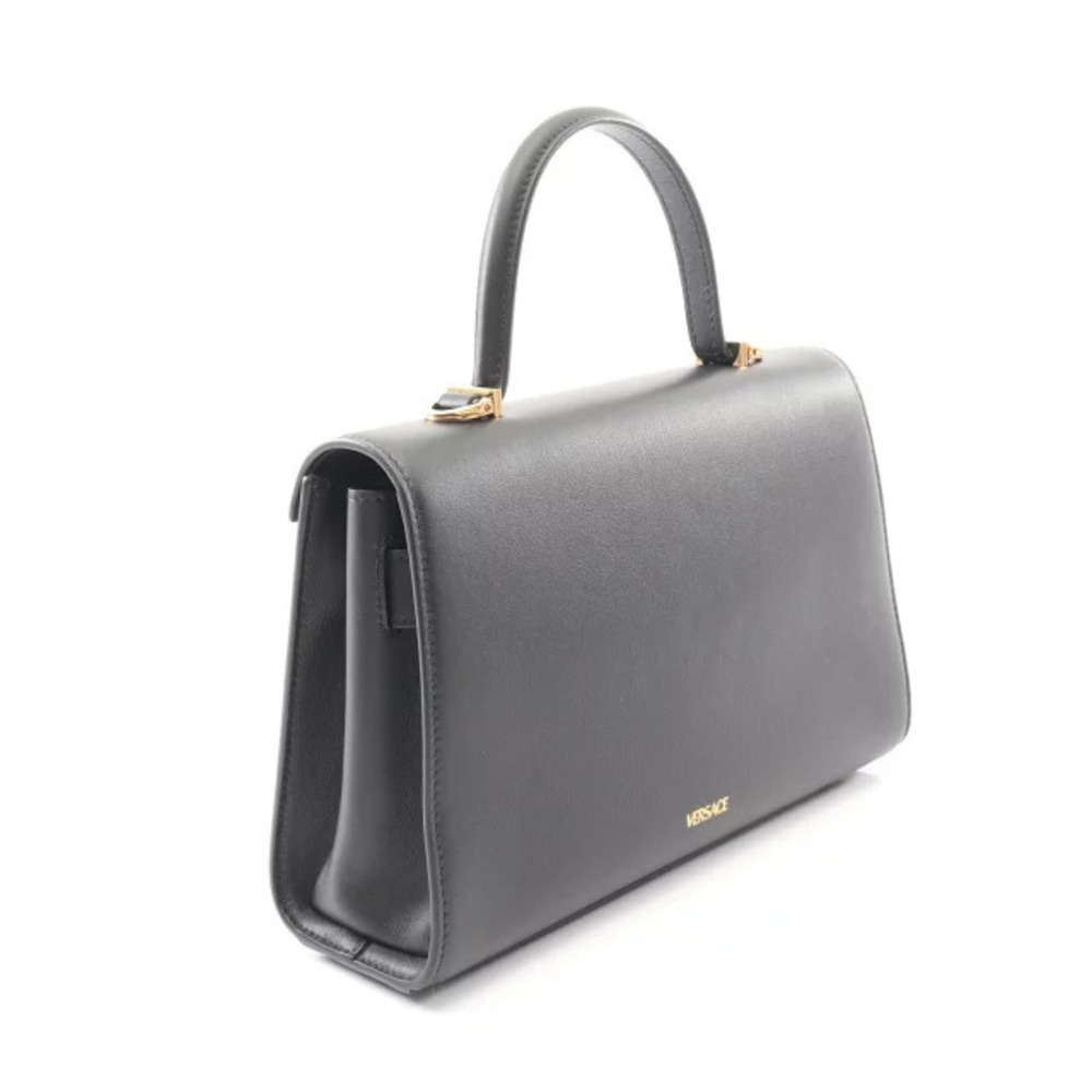 Versace Medusa Handbag Leather Black